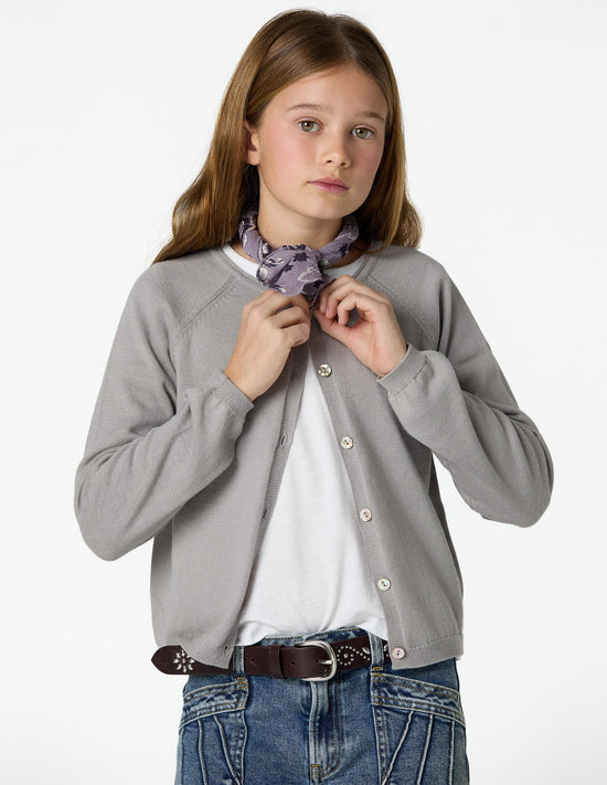 KNIT CARDIGAN WITH BUTTONS IRON GREY