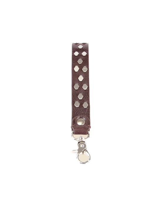 BROWN STUDDED KEYRING