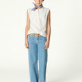 BLUE CROSSED POCKET TROUSERS