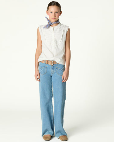 BLUE CROSSED POCKET TROUSERS