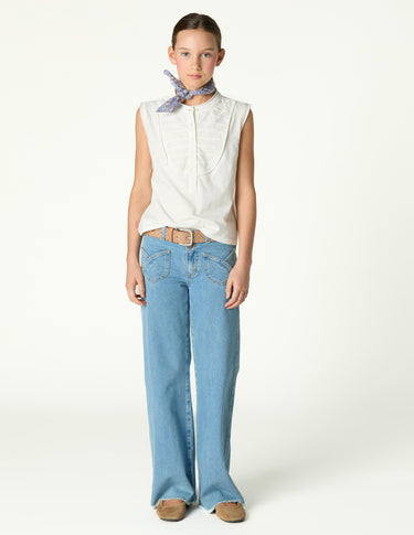 BLUE CROSSED POCKET TROUSERS