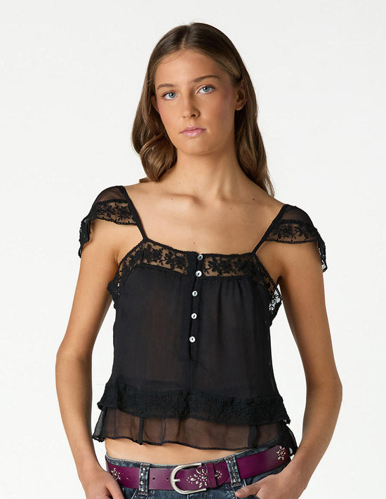 TOP CREPE ENCAJE ANTRACITA