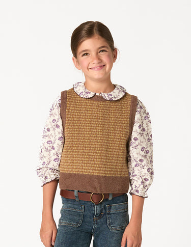 CHALECO PUNTO MIX MARRON