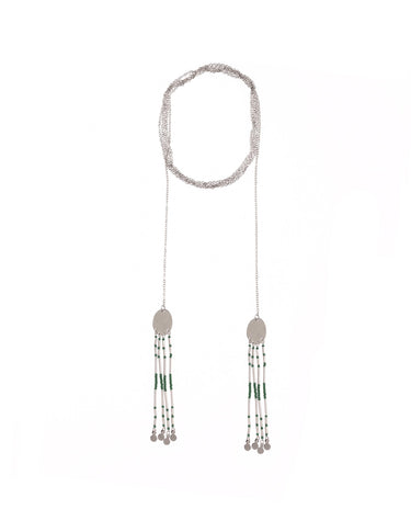 GREEN OVAL NECKLACE