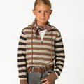 CHAQUETA PUNTO RAYA BROWN