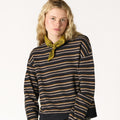 CHARCOAL STRIPED CREW NECK SWEATER