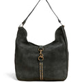GREEN SUEDE SHOPPING BAG
