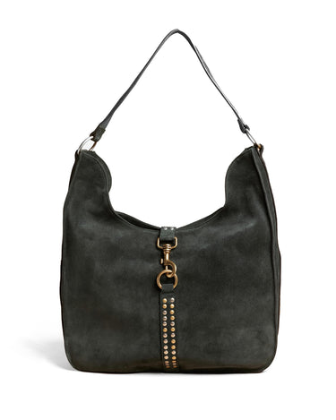 GREEN SUEDE SHOPPING BAG