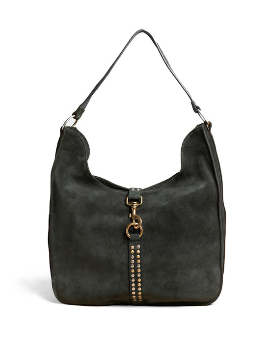 GREEN SUEDE SHOPPING BAG