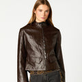 CHAQUETA PIPING MARRON