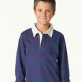 STRIPED BLUE POLO SWEATSHIRT