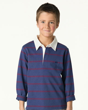 STRIPED BLUE POLO SWEATSHIRT