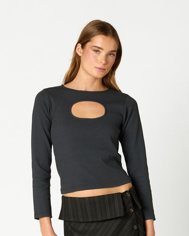 CAMISETA ESCOTE ABERTURA ANTRACITA