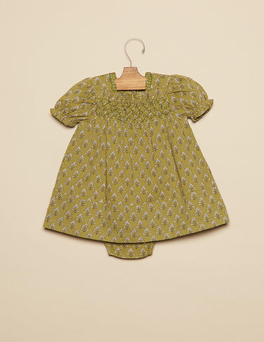 GREEN LEAF BUTI DRESS