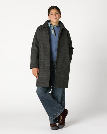 ABRIGO CUELLO PICO CUADRO GREY