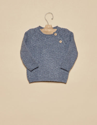 BLUE RIBBED BABY SWEATER