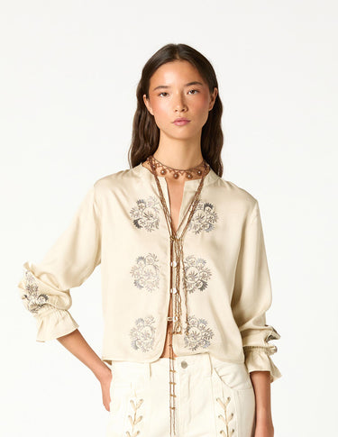 SILVER EMBROIDERY SHIRT