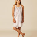 MULTI-COLOURED LUREX STRIPE DRESS