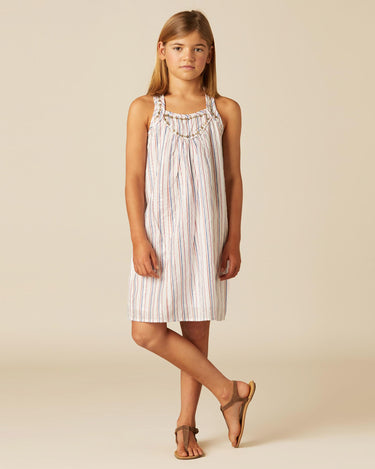 MULTI-COLOURED LUREX STRIPE DRESS