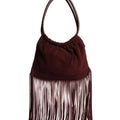 BURGUNDY SUEDE FRINGE BAG