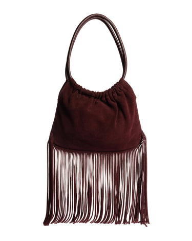 BURGUNDY SUEDE FRINGE BAG