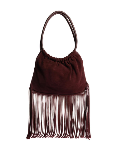 BURGUNDY SUEDE FRINGE BAG