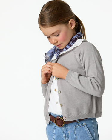 IRON GREY KNITTED CARDIGAN WITH BUTTONS