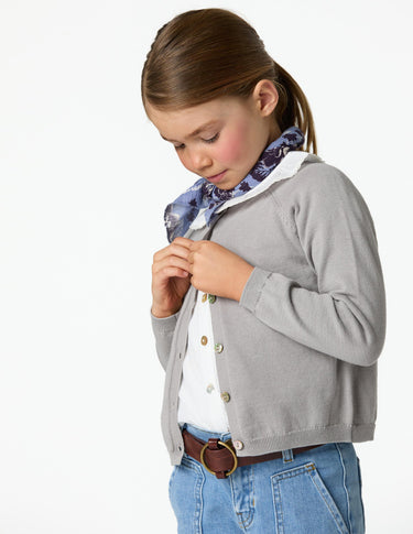 IRON GREY KNITTED CARDIGAN WITH BUTTONS