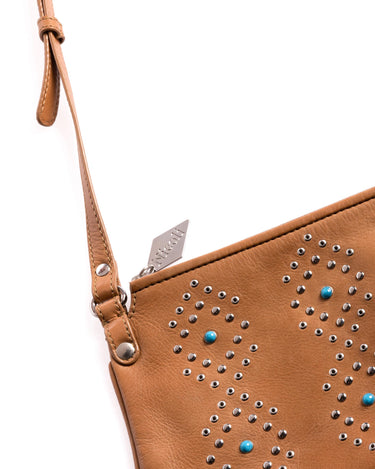 BROWN BAG STUDS AND TURQUOISE