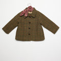ABRIGO CUELLO PICO CUADRO BROWN