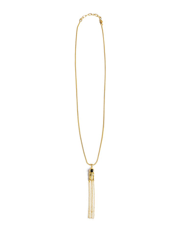 BLACK STONE CHAIN NECKLACE