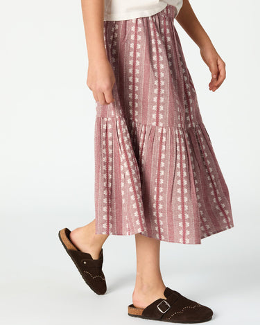 MAROON STRIPED SKIRT