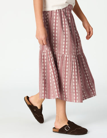 MAROON STRIPED SKIRT