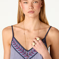 EMBROIDERED LEAVES DRESS