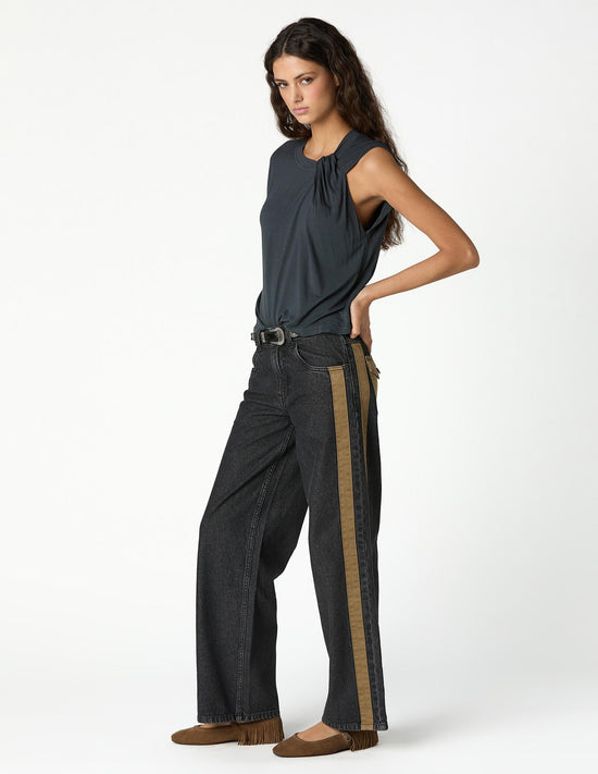 CHARCOAL DENIM CONTRAST STRAP