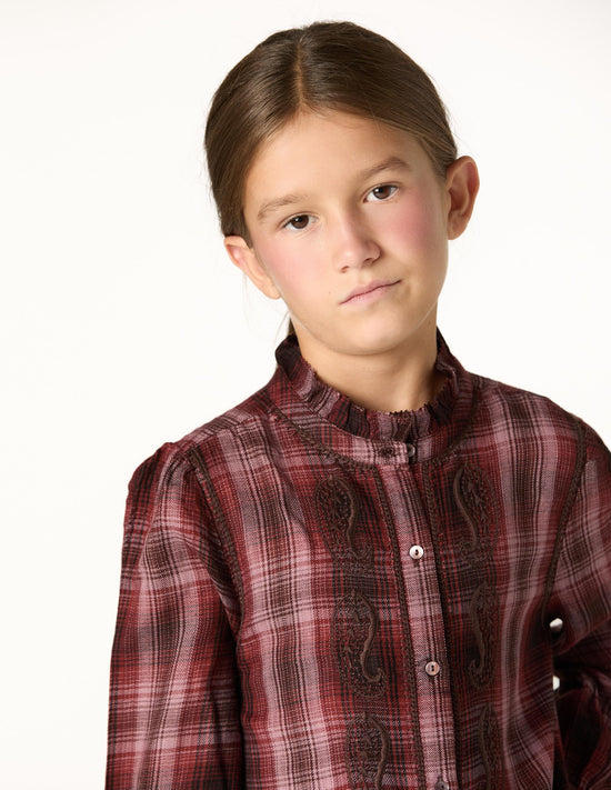 BLACKBERRY CHECK EMBROIDERED SHIRT