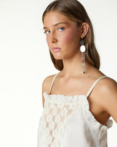 WHITE FLORAL LACE STRAPPY TOP