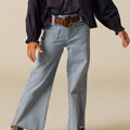 PANTALÓN BOLSILLOS VAQUERO RAYA AZUL