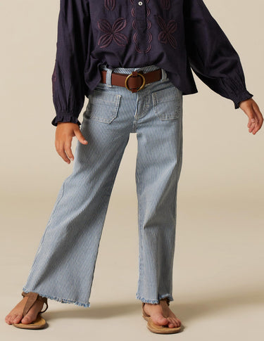 PANTALÓN BOLSILLOS VAQUERO RAYA AZUL