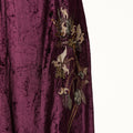 BURGUNDY EMBROIDERED VELVET DRESS