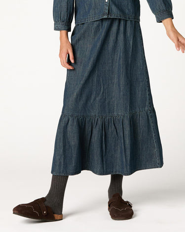 FALDA DENIM VOLANTE