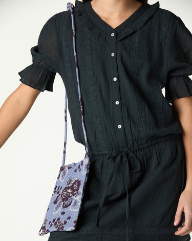 RUFFLED ANTHRACITE DRESS