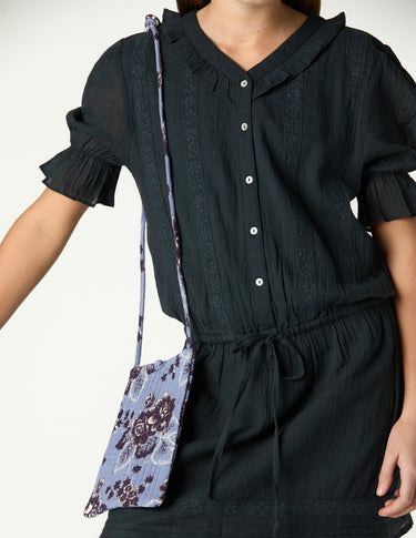 RUFFLED ANTHRACITE DRESS