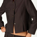 BLAZER RAYA DIPLOMATICA PLIEGUE MARRON