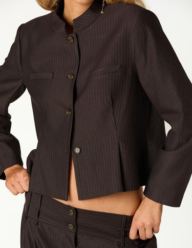 BLAZER RAYA DIPLOMATICA PLIEGUE MARRON