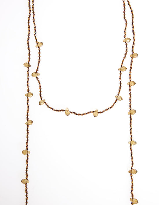 DOUBLE BEAD AMBER NECKLACE