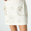 EMBROIDERED DRESS WITH BUTTONS ECRU