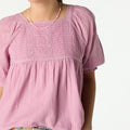 LANTERN SLEEVE GATHERED SHIRT PINK