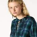 BLUE CHECK EMBROIDERED SHIRT