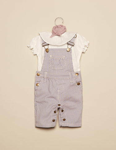 BLUE STRIPED DUNGAREES